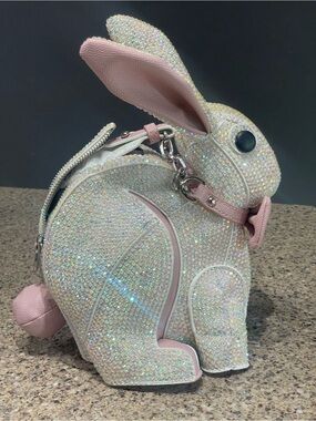 One of a kind* hand bedazzled bunny purse